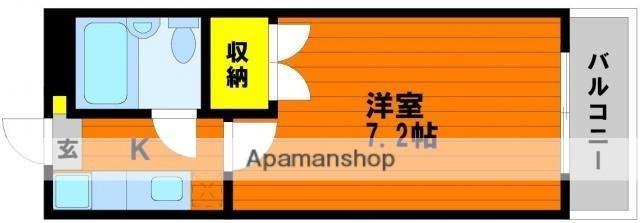 ウエストプラザ新保(1K/2階)の間取り写真