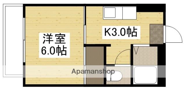 ジーニアス21(1K/1階)の間取り写真