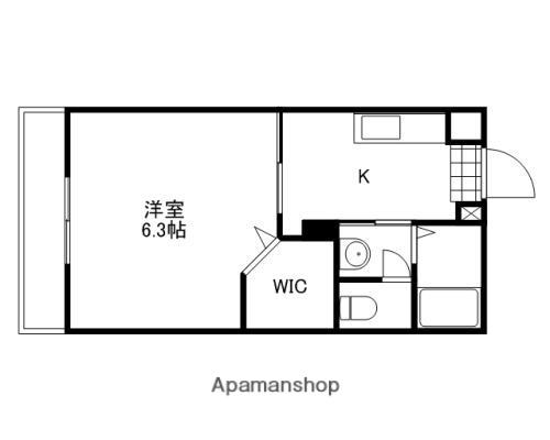 ハッピーコーポB(1K/2階)の間取り写真