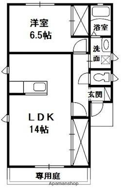 リバティ中島A(1LDK/1階)の間取り写真