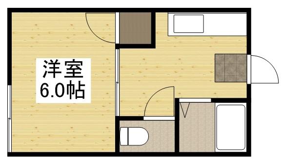 ヤングコーポ(1K/1階)の間取り写真