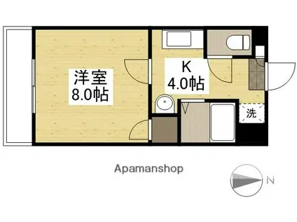 カレン下中野(1K/1階)の間取り写真