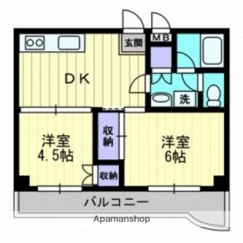 グランツ西古松2(2DK/6階)の間取り写真