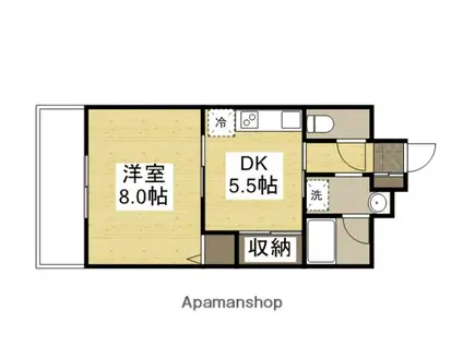 アミスター東島田(1DK/5階)の間取り写真