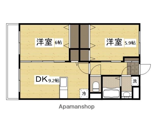 メゾン エトワール(2DK/2階)の間取り写真