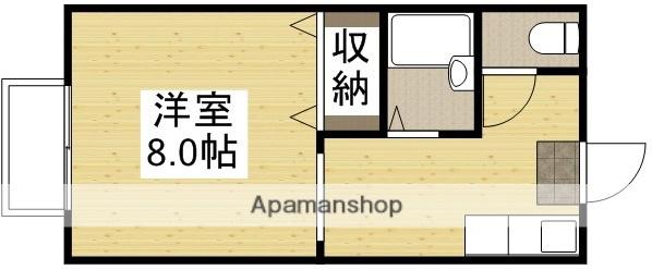 メゾン学南8号棟(ワンルーム/2階)の間取り写真