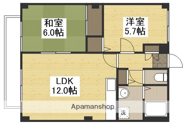 フォブール藤田Ⅱ(2LDK/1階)の間取り写真
