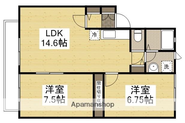 モントワールB(2LDK/2階)の間取り写真