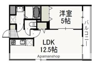 サウスコート西市(1LDK/2階)の間取り写真