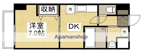 フォレスタ岡山医大東(1DK/5階)の間取り写真