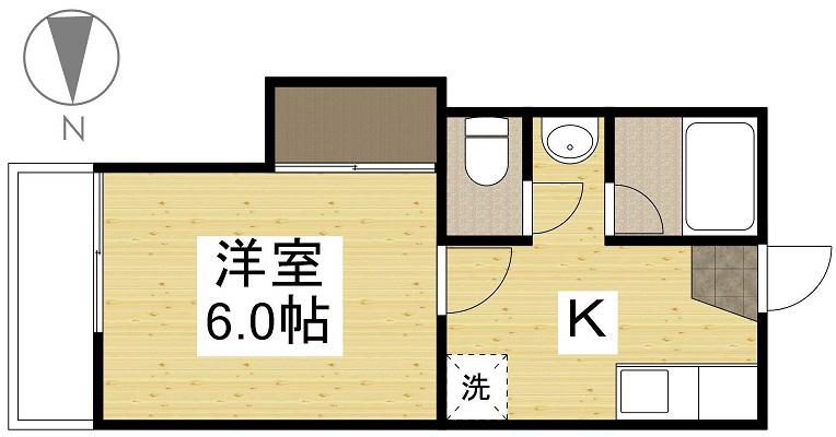 コーポセレッソⅡ(1K/1階)の間取り写真