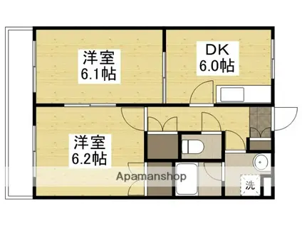 マンション 寿(2DK/2階)の間取り写真