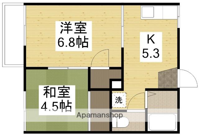 コーポ山陽A棟(2K/2階)の間取り写真