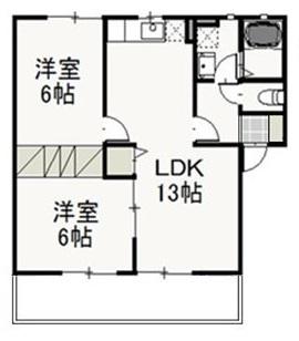 ベリーオーライC(2LDK/1階)の間取り写真