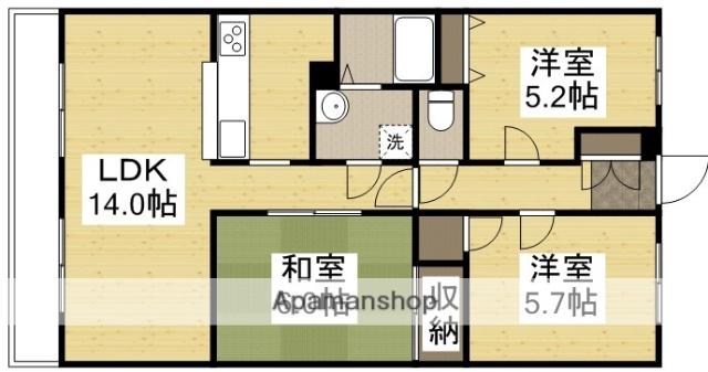 シーサイド操明(3LDK/3階)の間取り写真