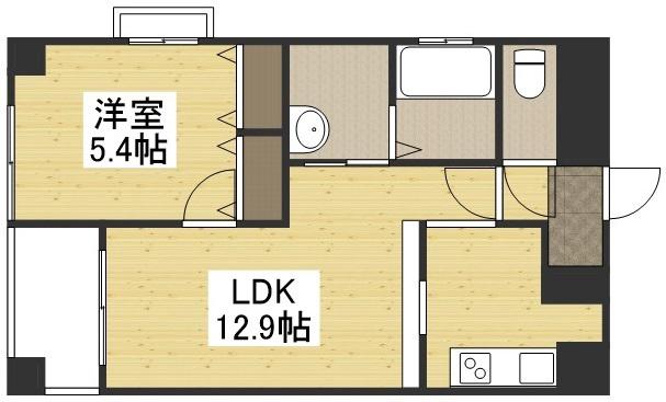 クレストシティ中井町(1LDK/6階)の間取り写真