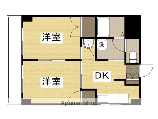 グランディール門田屋敷(2DK/7階)の間取り写真