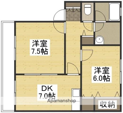 ASTRA F(2DK/2階)の間取り写真