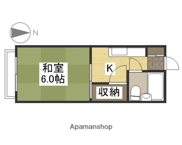 コーポ難波(1K/2階)の間取り写真