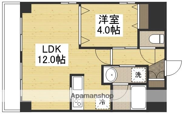 ユニエトワール岡山医大東(1LDK/10階)の間取り写真