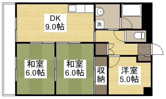 亀山総合ビル(3DK/3階)の間取り写真