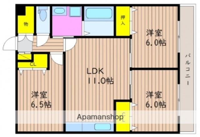 ピレニーズ奥田(3LDK/2階)の間取り写真