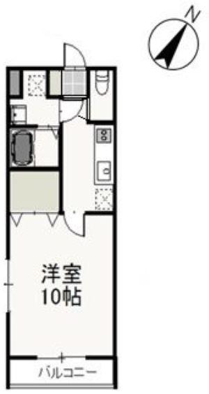 VERDE大供(1K/1階)の間取り写真