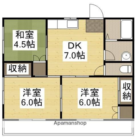 コゼニマンション(3DK/2階)の間取り写真