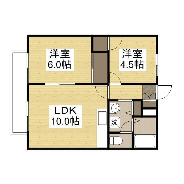 サンガーデン福島(2LDK/2階)の間取り写真