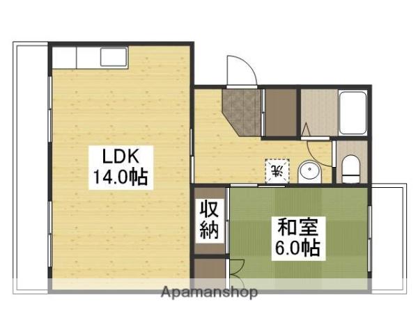 フジノマンション(1LDK/3階)の間取り写真