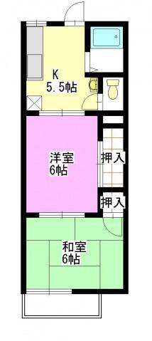 タウンハイツ(2K/2階)の間取り写真