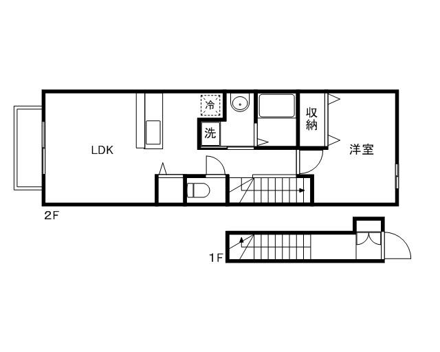 ベルソレイユ(1LDK/2階)の間取り写真