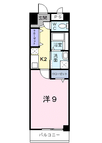 プラシード倉敷(1K/8階)の間取り写真