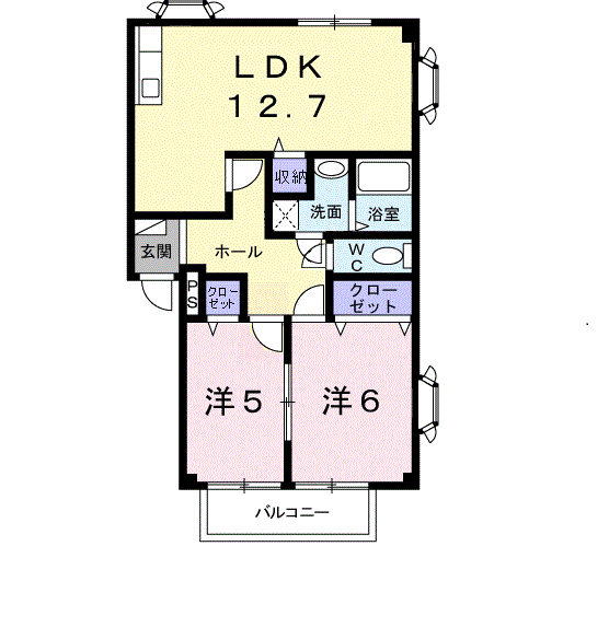 アクセス村央(2LDK/2階)の間取り写真