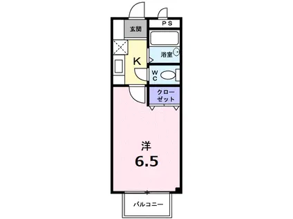 ファミールC(1K/2階)の間取り写真