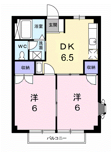 アーバン・プレイス(2DK/2階)の間取り写真