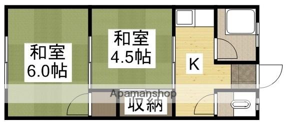 コーポ85南棟(2K/2階)の間取り写真