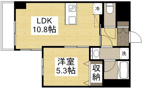エスコパークヒルズ問屋町(1LDK/5階)の間取り写真