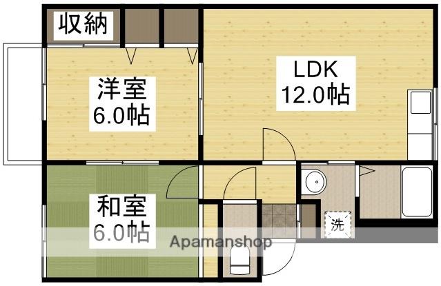 新若マンション(2LDK/2階)の間取り写真