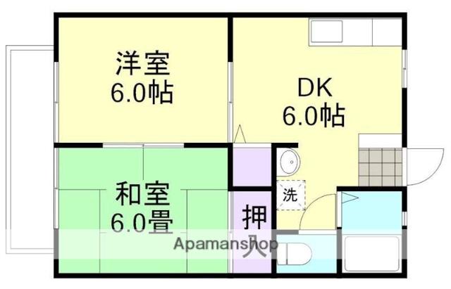 マミーコーポ(2DK/1階)の間取り写真