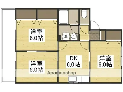 あくらコーポB(3DK/1階)の間取り写真