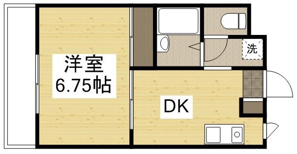 ピープル(1DK/3階)の間取り写真