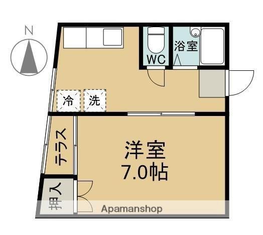 エミリービル(1K/2階)の間取り写真