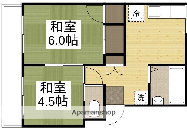 コーポリシアンサス(2K/1階)の間取り写真