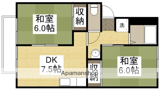 パンションN(2DK/2階)の間取り写真