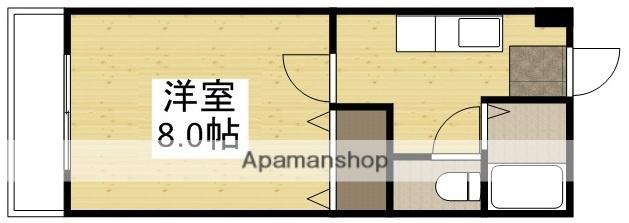 シャンポールⅡ(1K/1階)の間取り写真