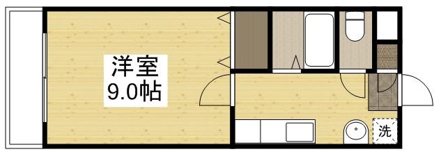 サンライズマンション(1K/2階)の間取り写真