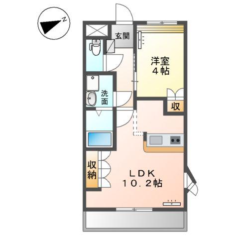 グランドウルス中島(1LDK/2階)の間取り写真