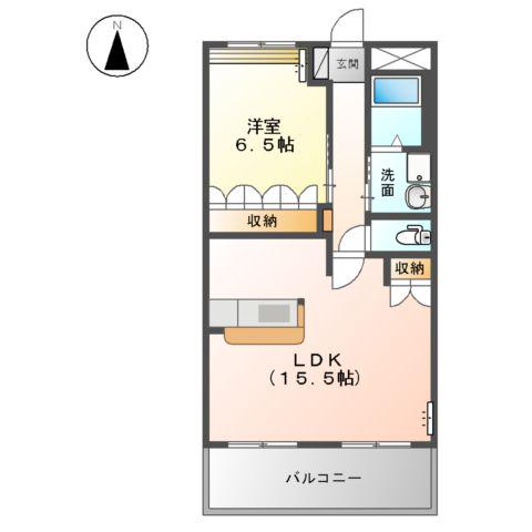 クオリティーハイム(1LDK/2階)の間取り写真