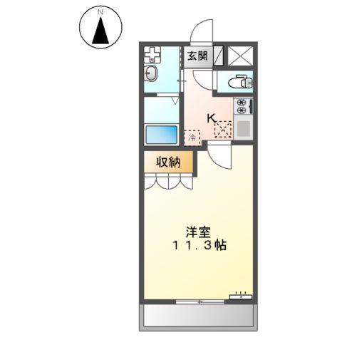 アメニティーハイツY(1K/1階)の間取り写真